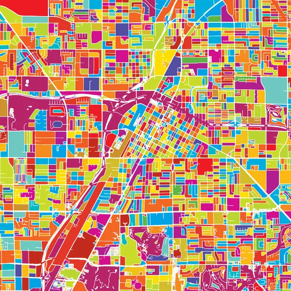 Las Vegas kleurrijke Vector kaart — Stockvector