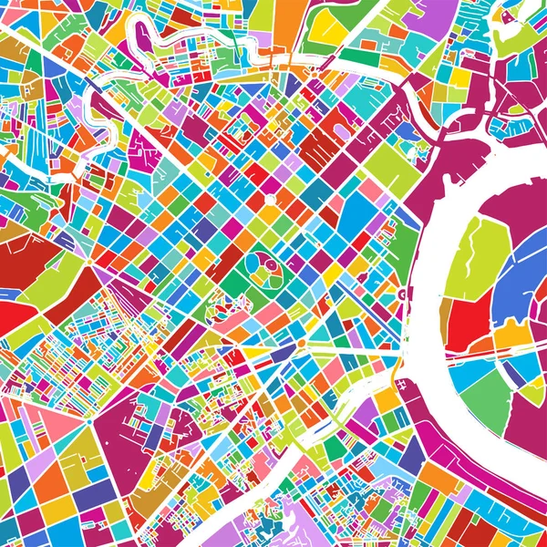 Ho Chi Minh City kleurrijke Vector kaart — Stockvector