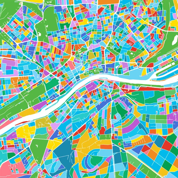 Красочная векторная карта Франкфурта — стоковый вектор