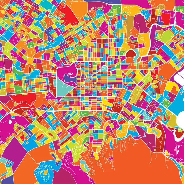 Mapa vetorial colorido de Christchurch —  Vetores de Stock