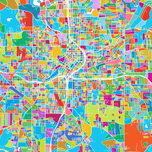 Mapa colorido del vector de Atlanta — Archivo Imágenes Vectoriales