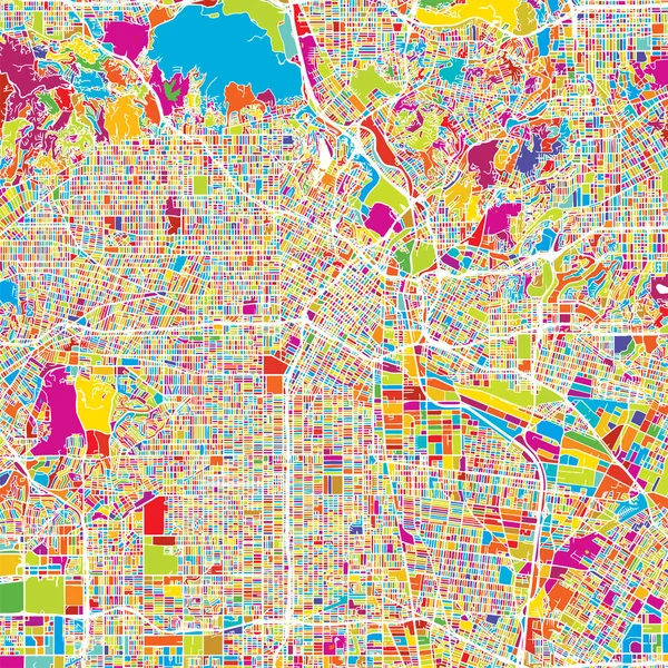 Mapa colorido do vetor de Los Angeles —  Vetores de Stock