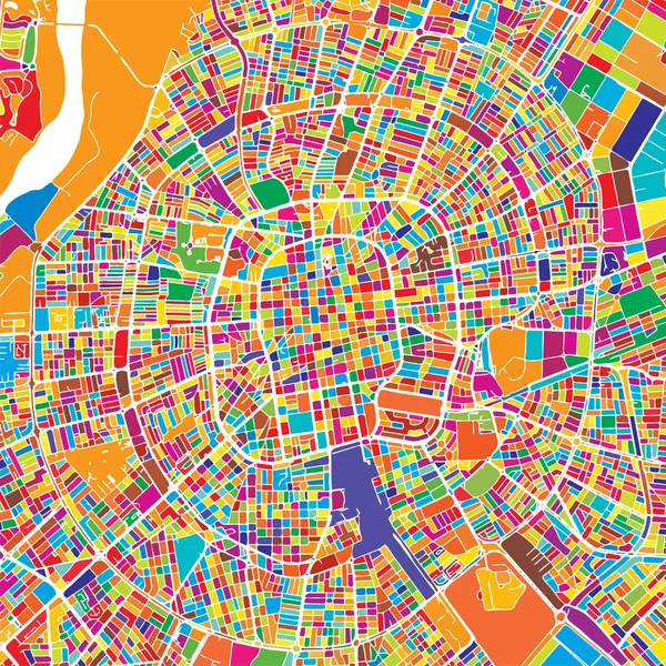 Mapa colorido de Santa Cruz de la Sierra —  Vetores de Stock