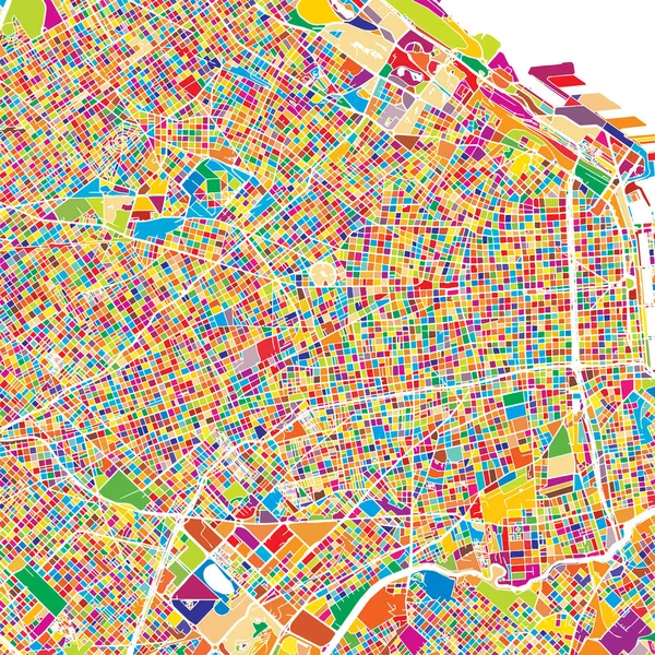 ブエノスアイレスにあるカラフルな地図 — ストックベクタ