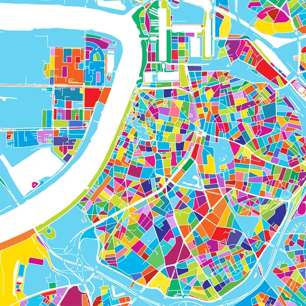 Mapa vetorial colorido de Antuérpia — Vetor de Stock