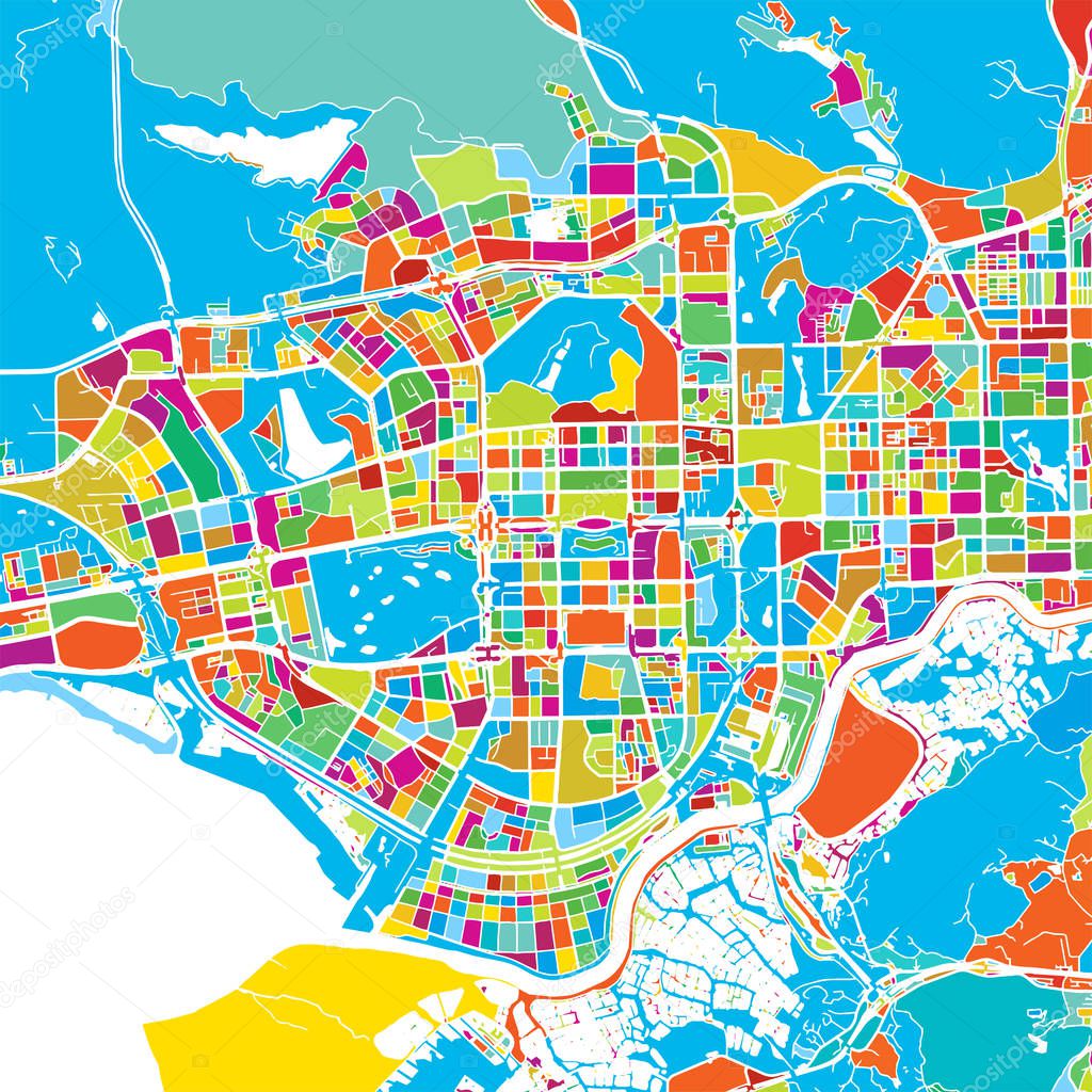 Shenzen Colorful Vector Map