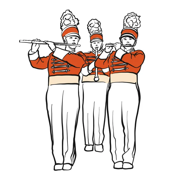 Rot gefärbte Militärband Illustration — Stockvektor