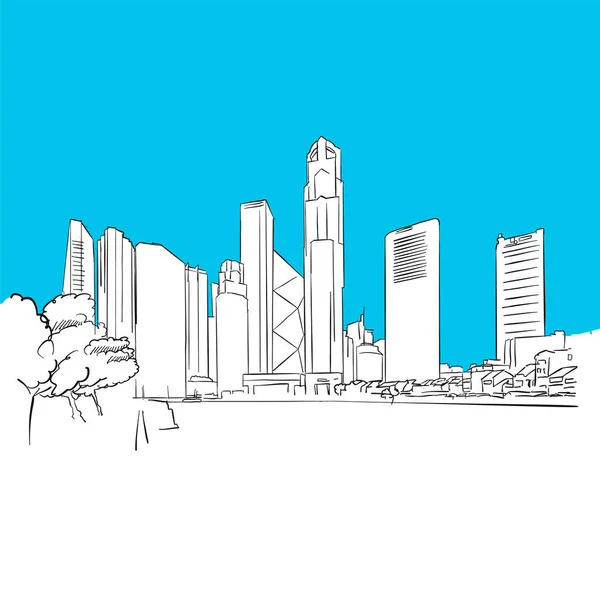 Singapur Cumhuriyeti Plaza vektör kroki — Stok Vektör
