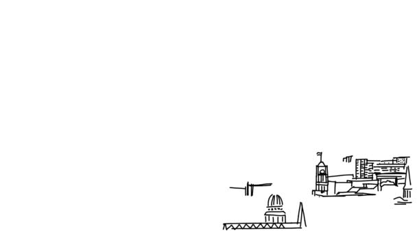 Berlin Skyline Animación — Vídeo de stock