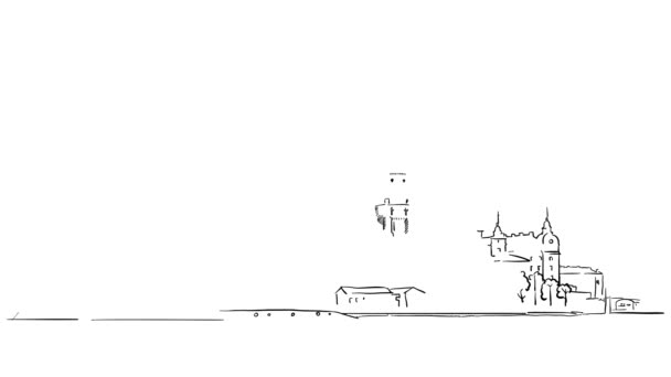 斯德哥尔摩的天际线动画 — 图库视频影像