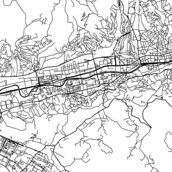 Sarajevo Bosnia-Erzegovina Mappa vettoriale — Vettoriale Stock