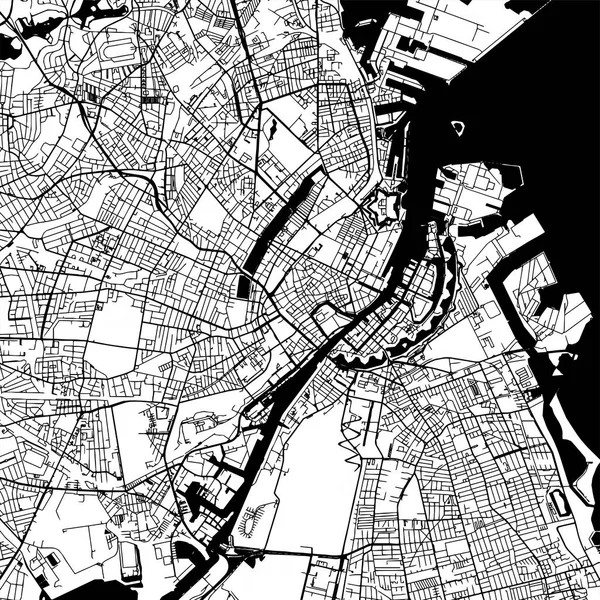 コペンハーゲン デンマーク ベクトル マップ — ストックベクタ