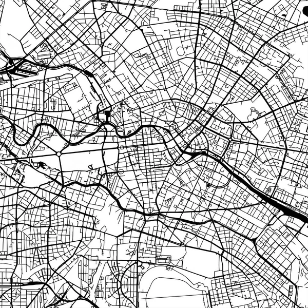 Vektorová mapa Berlín Německo — Stockový vektor