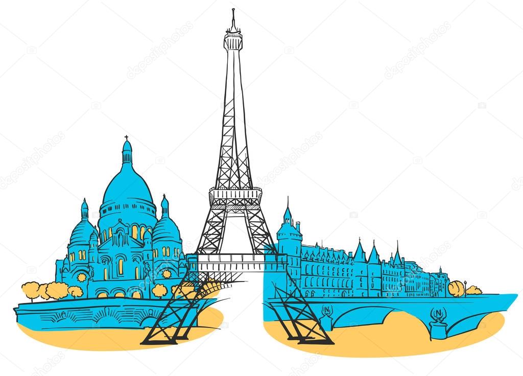 Paris France Colored Panorama