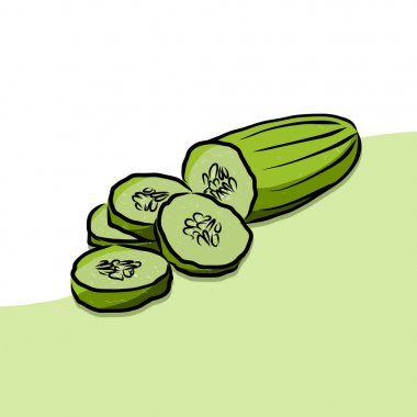 Colored Cuke Vector Artwork clipart