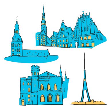 Riga Letonya yerlerinden renkli