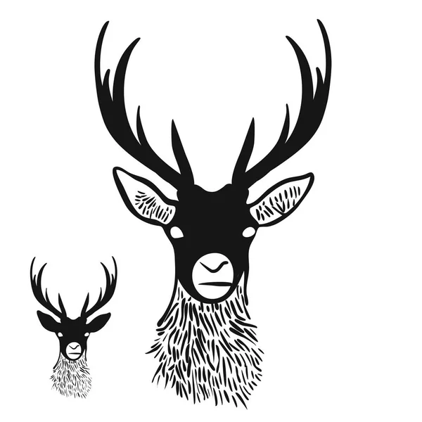 Silhouette tête de cerf — Image vectorielle