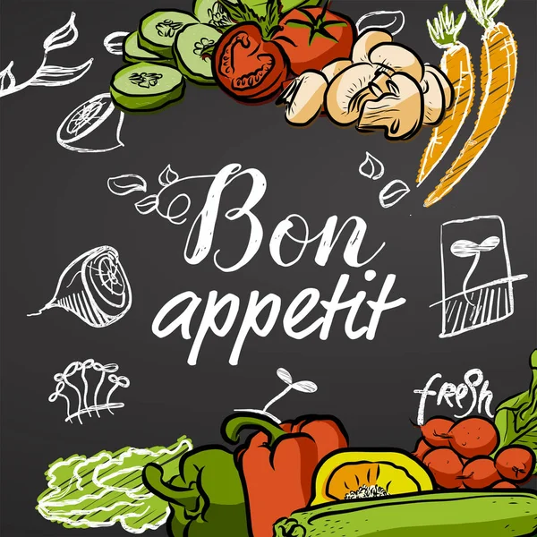 Bon appetit tablica transparent — Wektor stockowy
