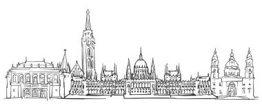 Budapeşte Macaristan Panorama kroki