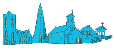 Reykjavik İzlanda Panorama renkli