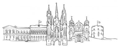 Vilnius Litvanya Panorama kroki