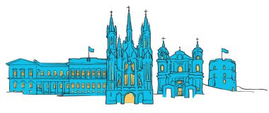 Vilnius Litvanya Panorama renkli