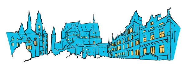 Luxemburg gekleurde Panorama — Stockvector