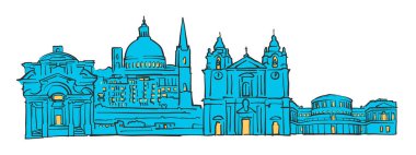 Valletta, Malta, renkli Panorama