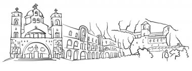 Podgorica, Montenegro, Panorama Sketch