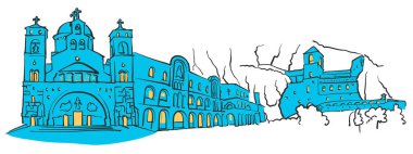 Podgorica, Karadağ, renkli Panorama