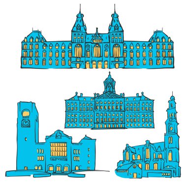 Amsterdam, Hollanda, renkli simge