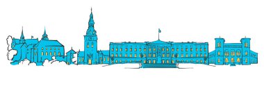 Oslo, Norveç, renkli Panorama