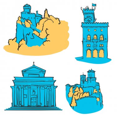 San Marino yerlerinden renkli