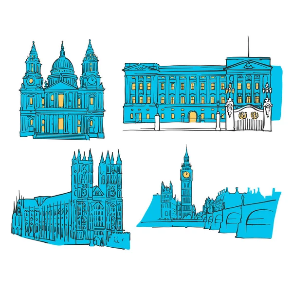 Lugares de interés de Londres — Vector de stock