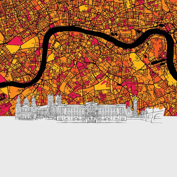 Mapa de London Skyline — Archivo Imágenes Vectoriales