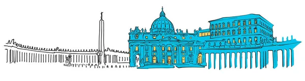 Panorama de color Vaticano — Vector de stock