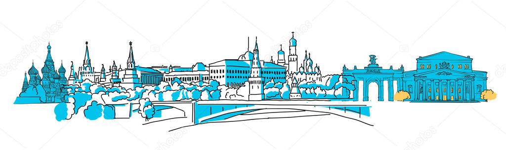 Moscow, Russia, Colored Panorama