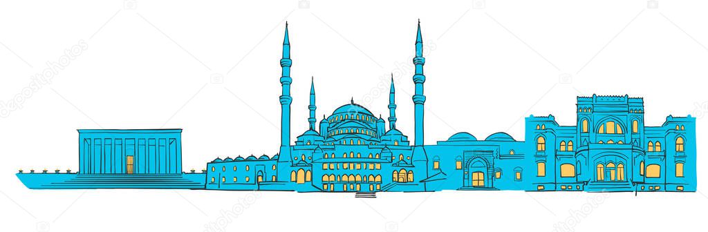 Ankara, Turkey, Colored Panorama