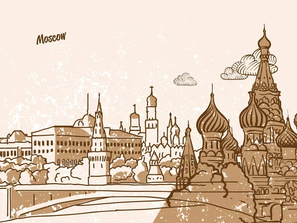 Moscú, Rusia, Tarjeta de felicitación — Vector de stock