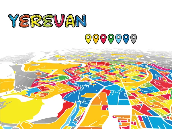 Єреван, Вірменія, Downtown 3d карта вектор — стоковий вектор