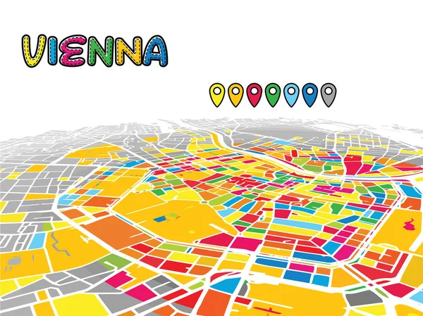 Відень, Австрія, Downtown 3d карта вектор — стоковий вектор