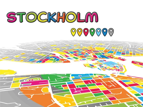 Stockholm, Svédország, Downtown 3d vektoros Térkép — Stock Vector