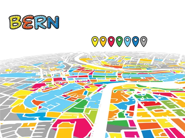 Берн, Швейцарія, Downtown 3d карта вектор — стоковий вектор