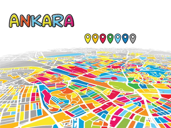 Анкара, Туреччина, Downtown 3d карта вектор — стоковий вектор