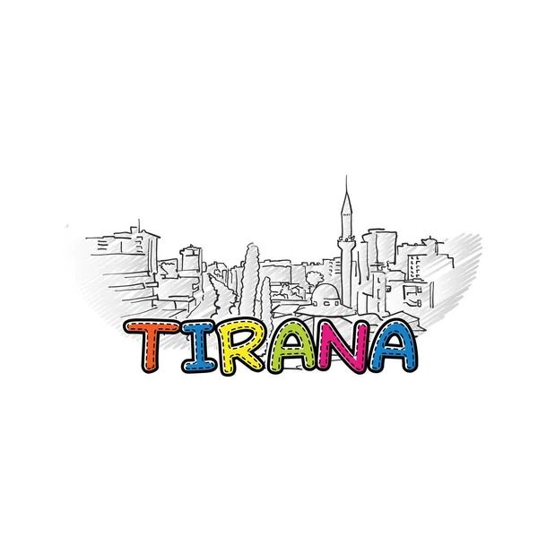Τίρανα: όμορφη σκιαγραφημένο εικονίδιο — Διανυσματικό Αρχείο