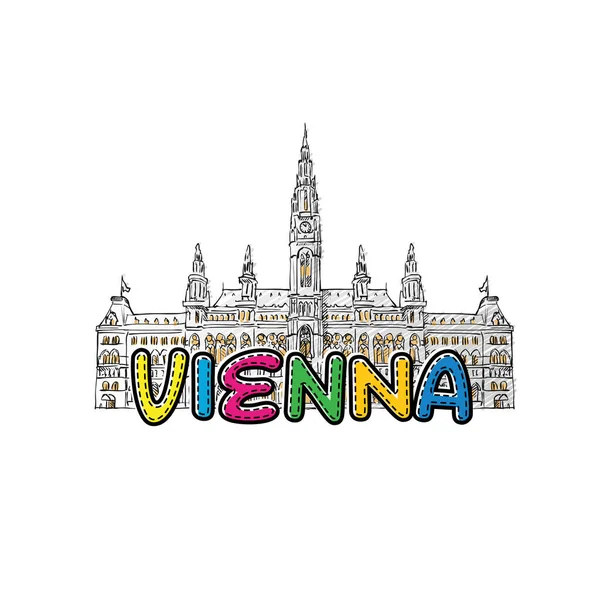 Vienna vacker skissade ikon — Stock vektor