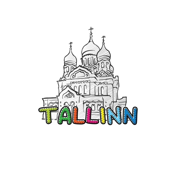Tallinn schöne skizzierte Ikone — Stockvektor