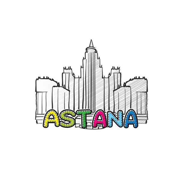 Astana belo ícone esboçado — Vetor de Stock
