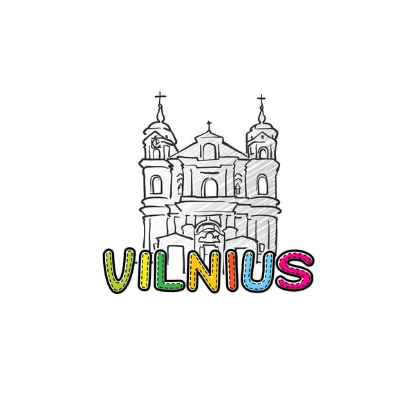 Vilnius belle icône esquissée — Image vectorielle