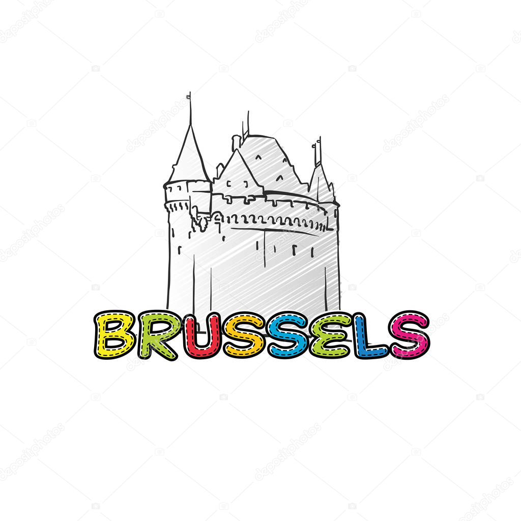 Brussels beautiful sketched icon